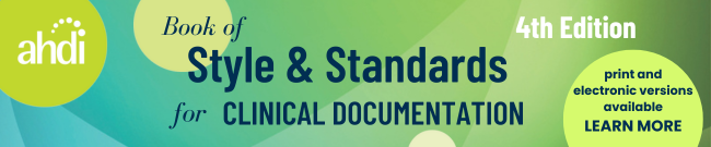 Book of Style & standards for clinical documentation 4th edition